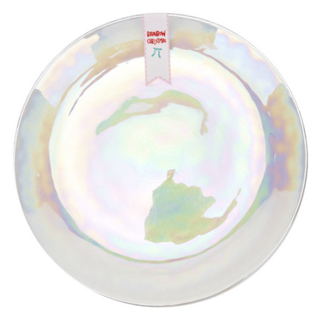 Assiette plate en verre irrise