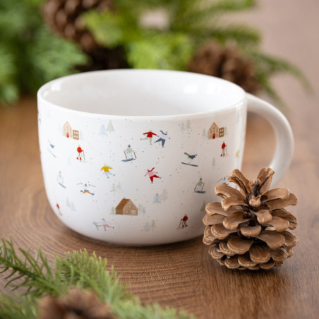 Mug blanc motif ski