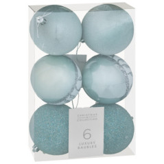 Pack de 6 boules noel luxe bleu