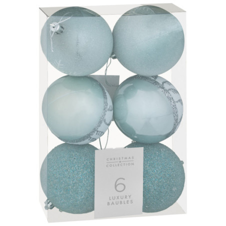 Pack de 6 boules noel luxe bleu