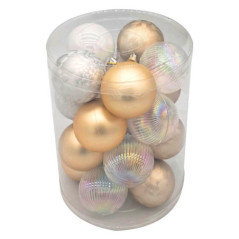 Pack de 20 boules 60mm champagne