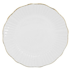 Assiette plate blanche embossee