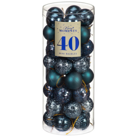 Pack de 40 mini boules 30mm bleu