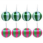 Pack de 4 boules 10cm strie rose
