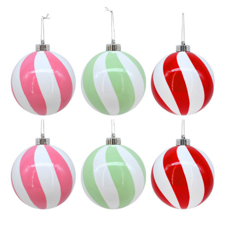 Pack de 6 boules 12cm multi coul