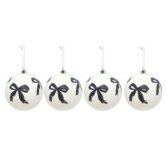 Pack de 4 boules 10cm blanc nud