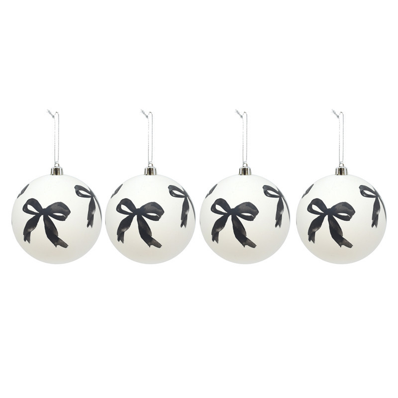 Pack de 4 boules 10cm blanc nAud