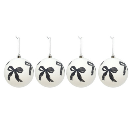 Pack de 4 boules 10cm blanc nud