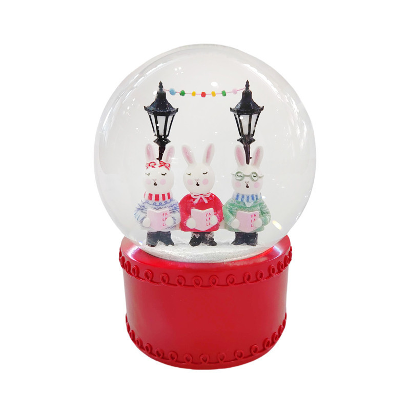 Boule a neige chiens h16cm