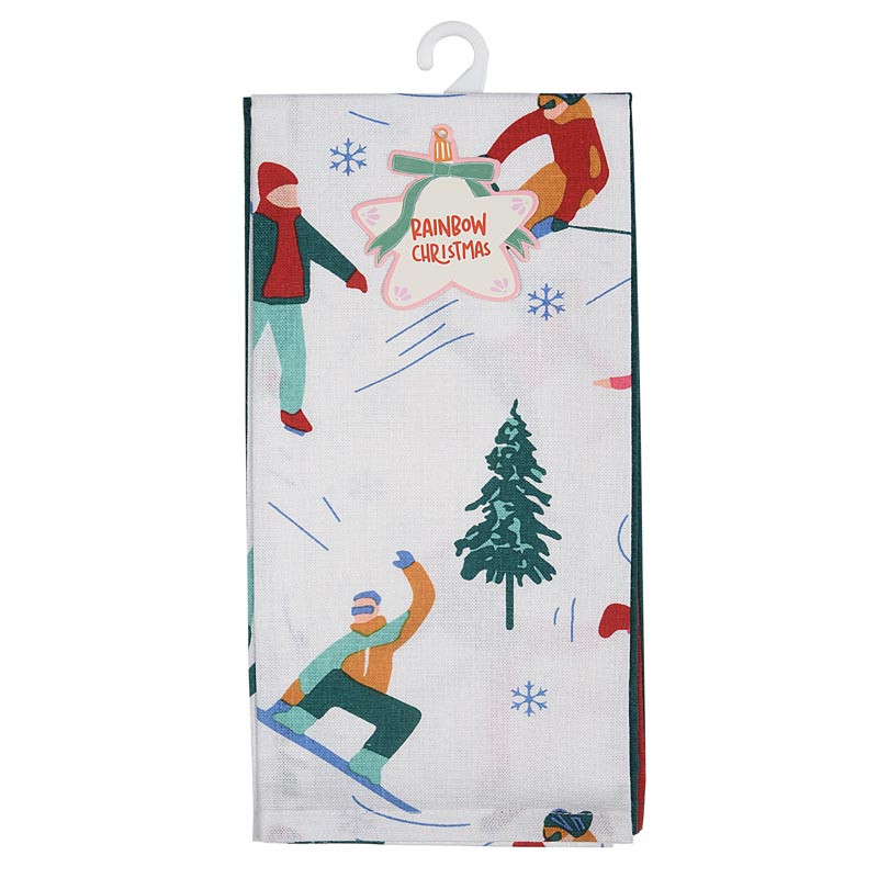 Lot de 2 torchons motifs ski