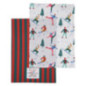Lot de 2 torchons motifs ski