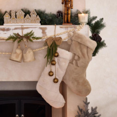 Chaussette beige noel