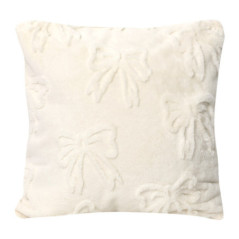 Coussin ruban 48x48cm blanc
