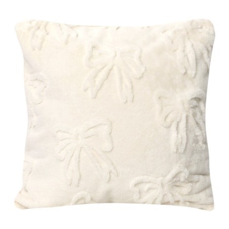 Coussin ruban 48x48cm blanc
