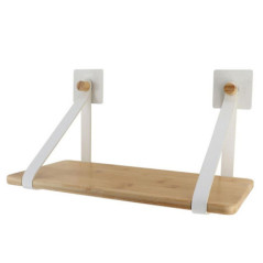 Etagere bambou + lanieres blanc