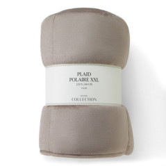 Plaid polaire xxl 220x240cm taup