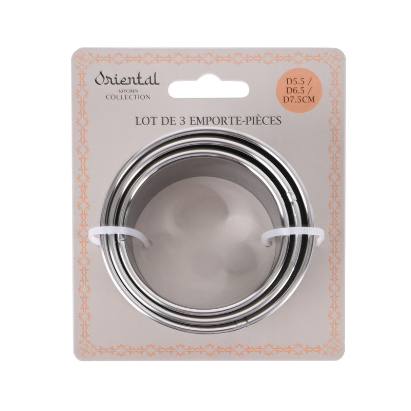 Lot de 3 emporte pieces rond