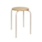 Tabouret assise bois pieds creme