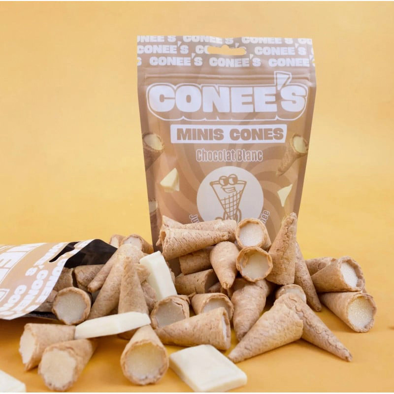 Mini cones choolat blanc 80g