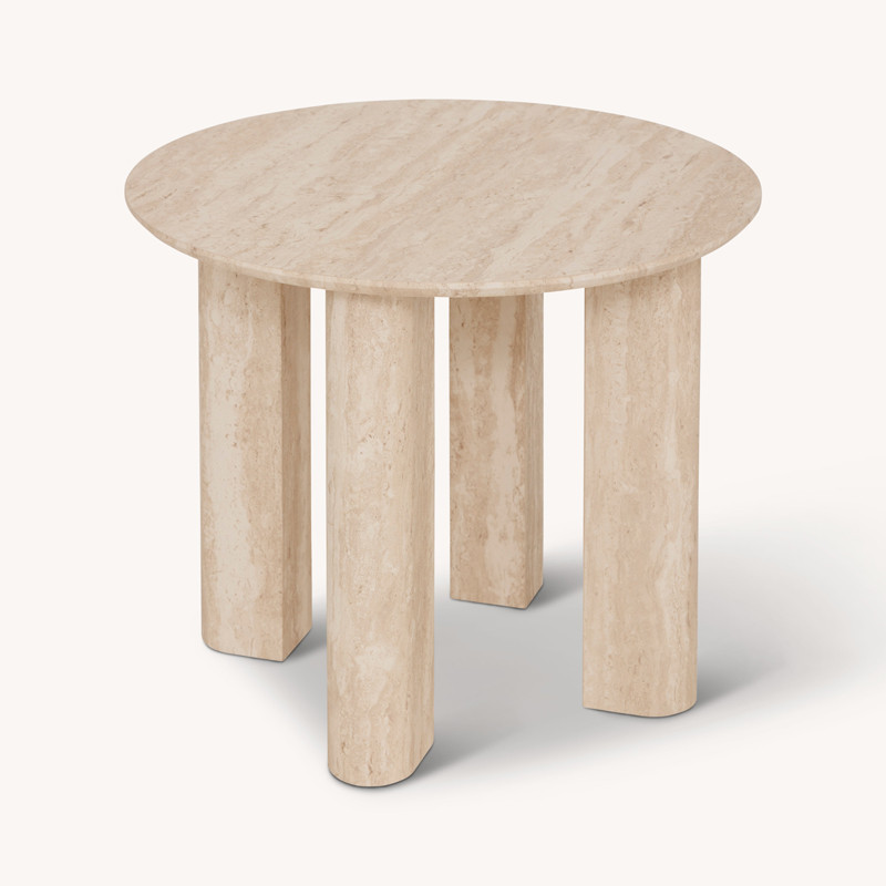 Table cafe effet travertin kayan