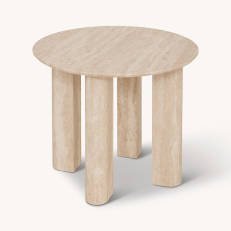 Table cafe effet travertin kayan