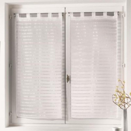 Vitrages passants 2x60x160 cm ri