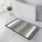 Tapis de bain chenille gris blan
