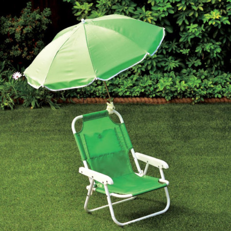 Chaise pliante avec parasol