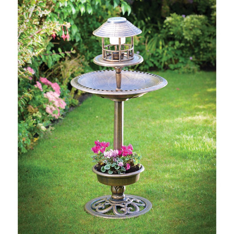 Bain a oiseaux solaire sur pied