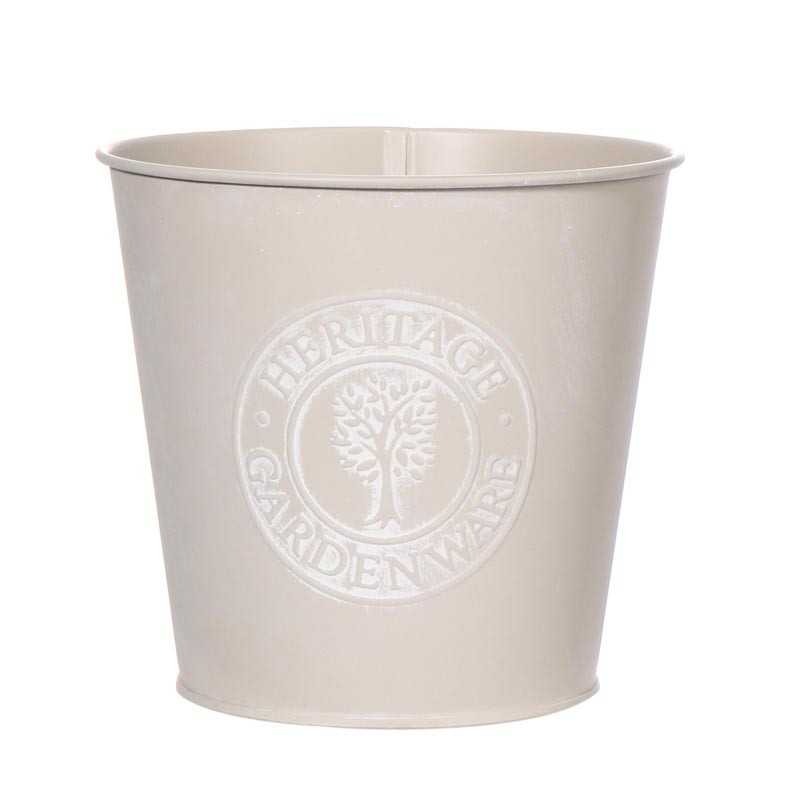 Pot en metal decoratif galvanise