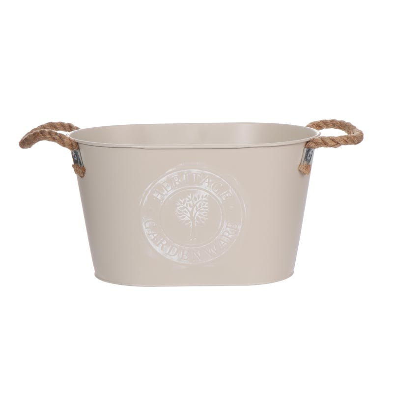 Pot ovale en metal decoratif