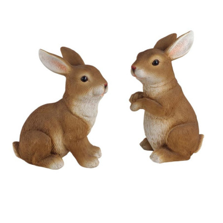 Lapin decoratif en resine x2