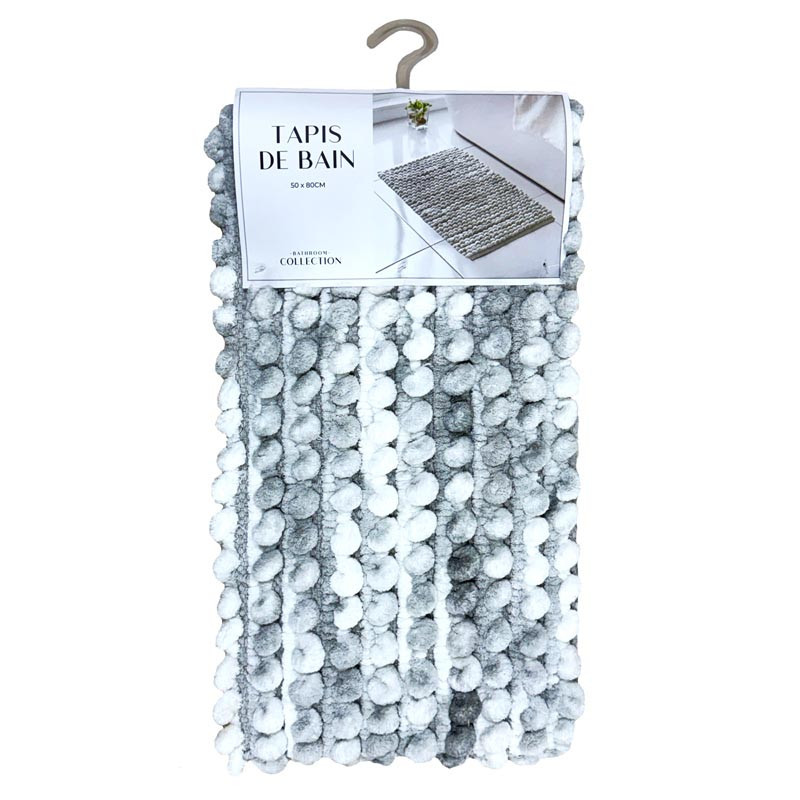 Tapis de bain natte gris