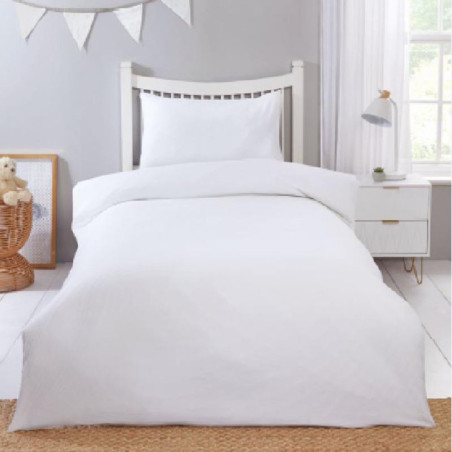 Parure gaufree 140x200cm  blanc