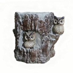 Cache pot tronc avec hiboux