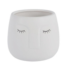 Pot visage 3d o12cm beige