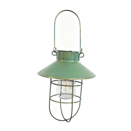 Lampe solaire metal verte