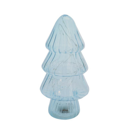 Sapin verre bleu led h16cm