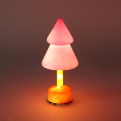 Sapin verre avec pied colore led