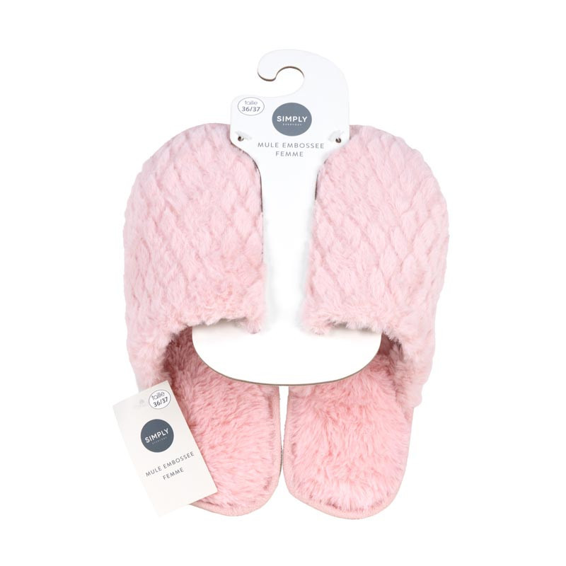 Mule embossee losanges femme