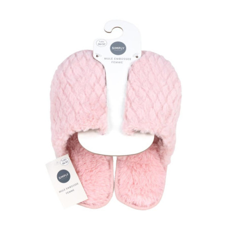 Mule embossee losanges femme