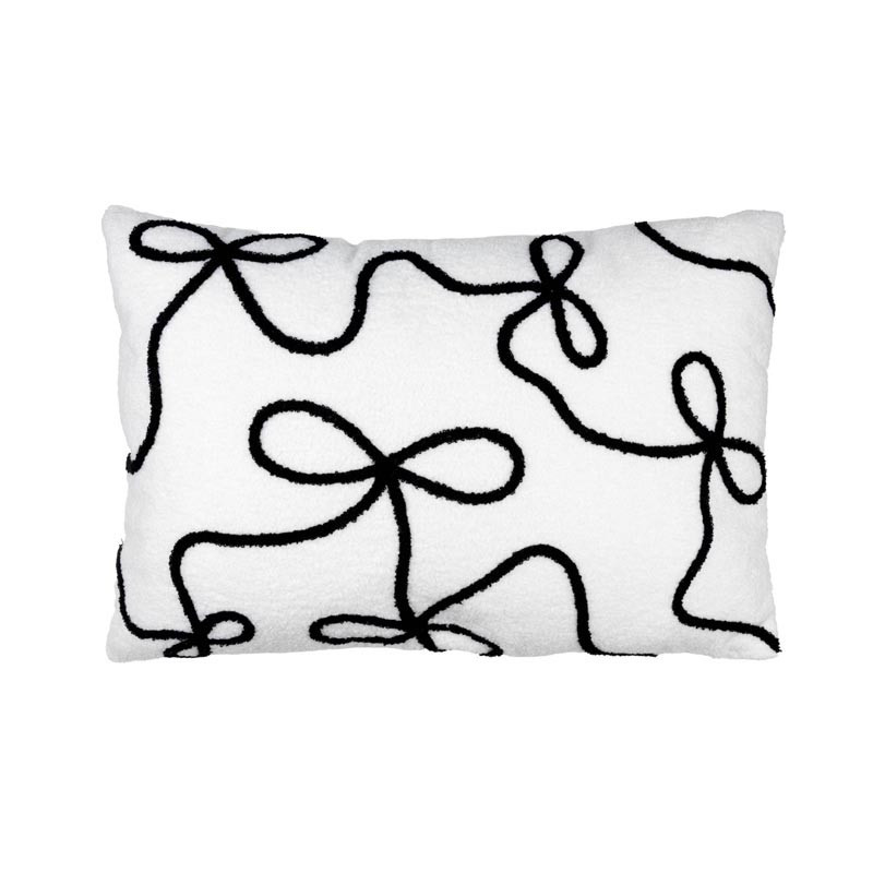 Coussin boucle nAuds noir 50x70c