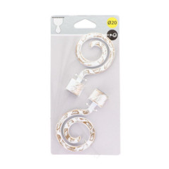 Embout demeure d20 x2 - blanc/or