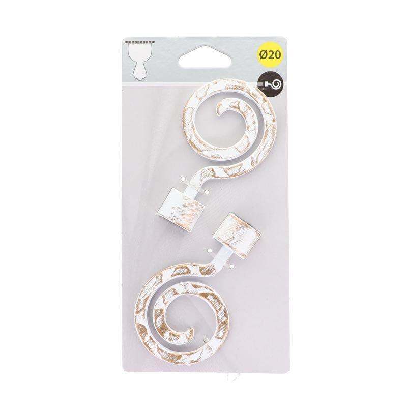 Embout demeure d20 x2 - blanc/or