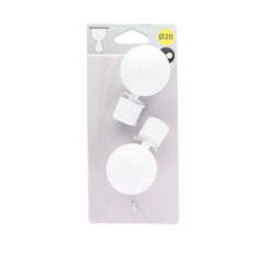 Embout globe d20 x2 - blanc mat