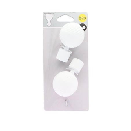 Embout globe d20 x2 - blanc mat
