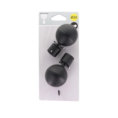 Embout globe d20 x2 - noir mat