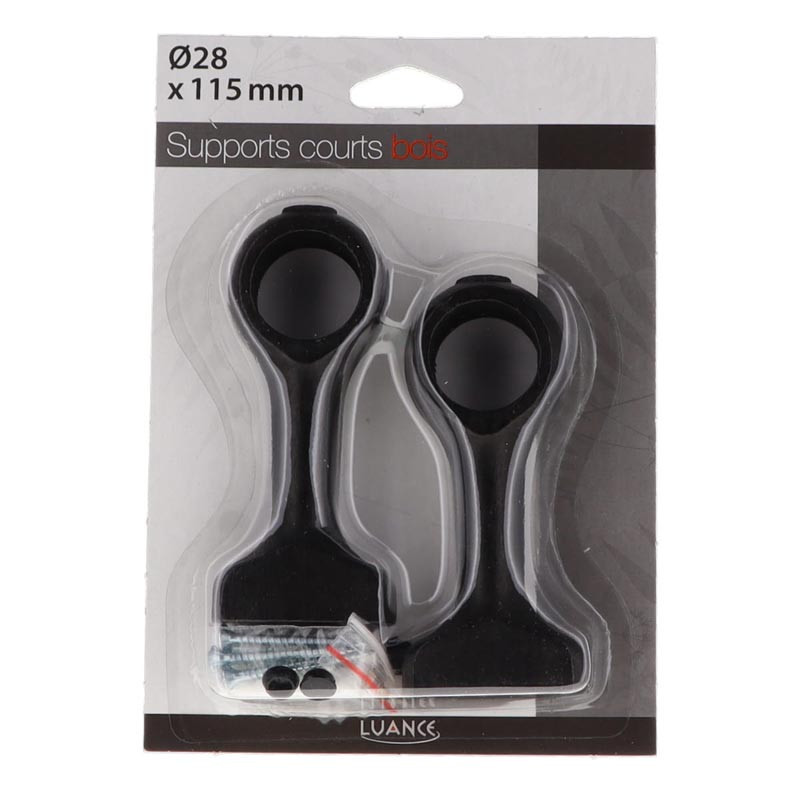 Support court x 2 d28 - noir mat