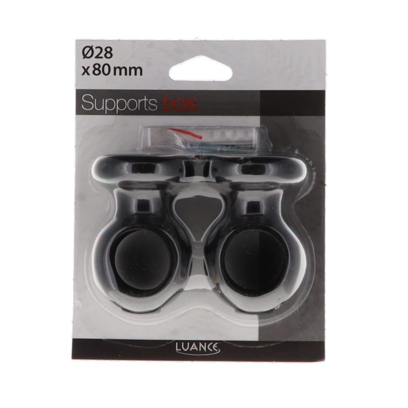 Support plafond x 2 d28 - noir m