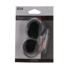 Support mural x 2 d28 - noir mat